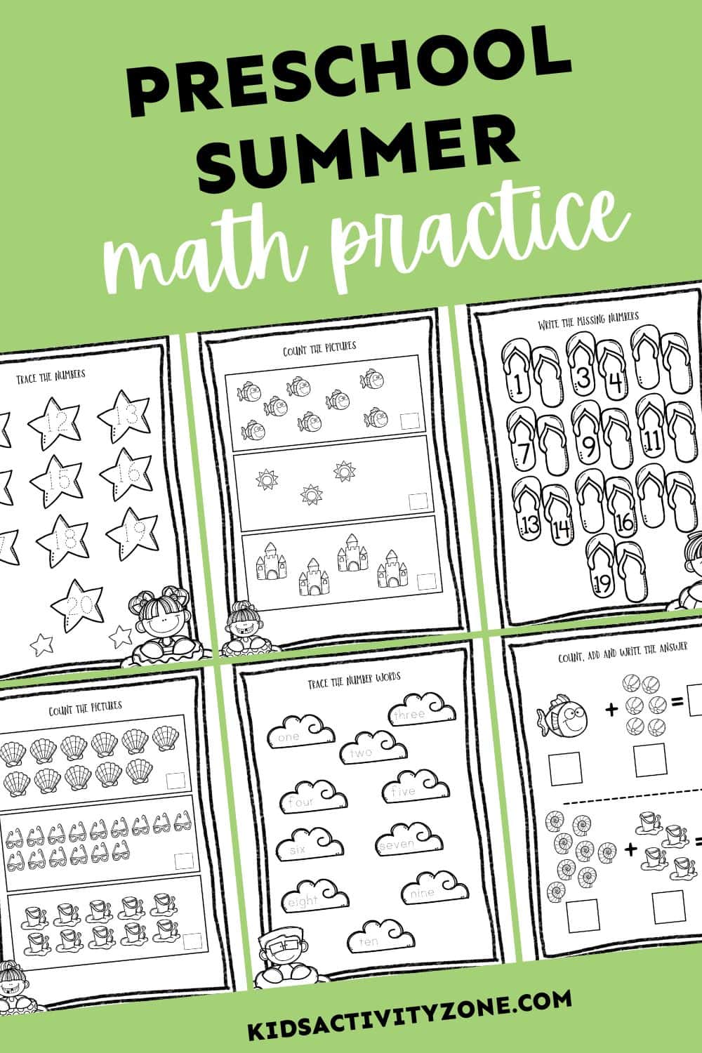 Preschool Summer Math Practice - Featured Image