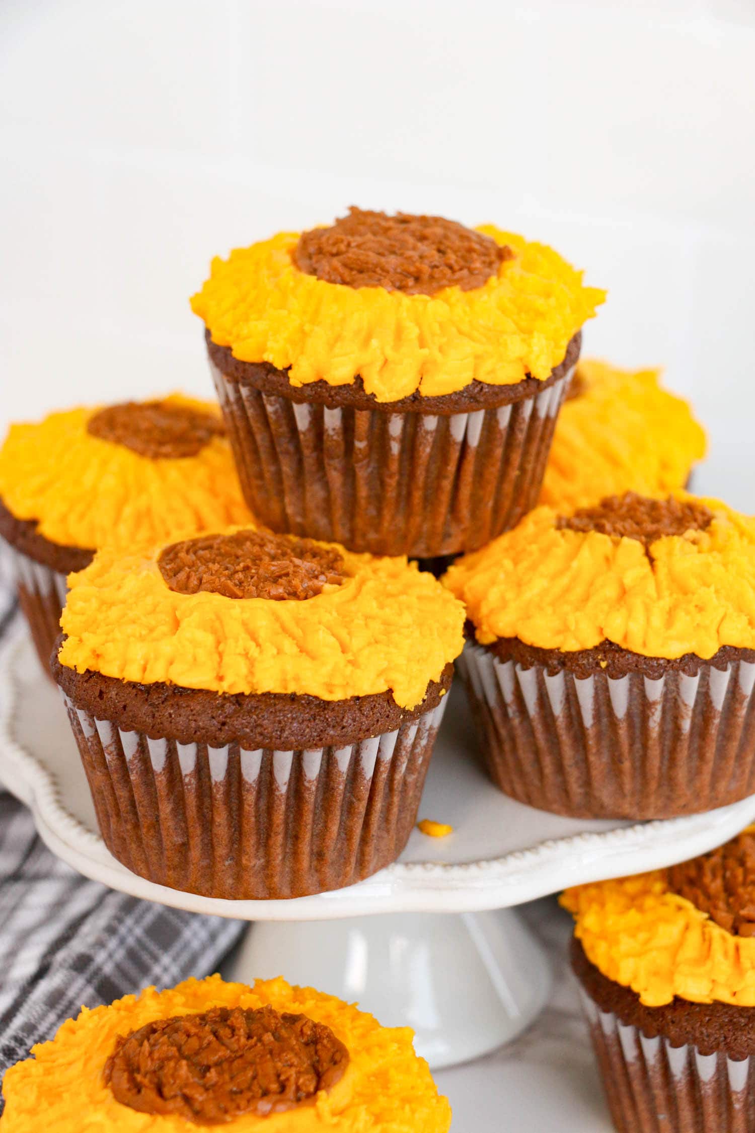 Completed Cupcakes Displayed on a White Plate