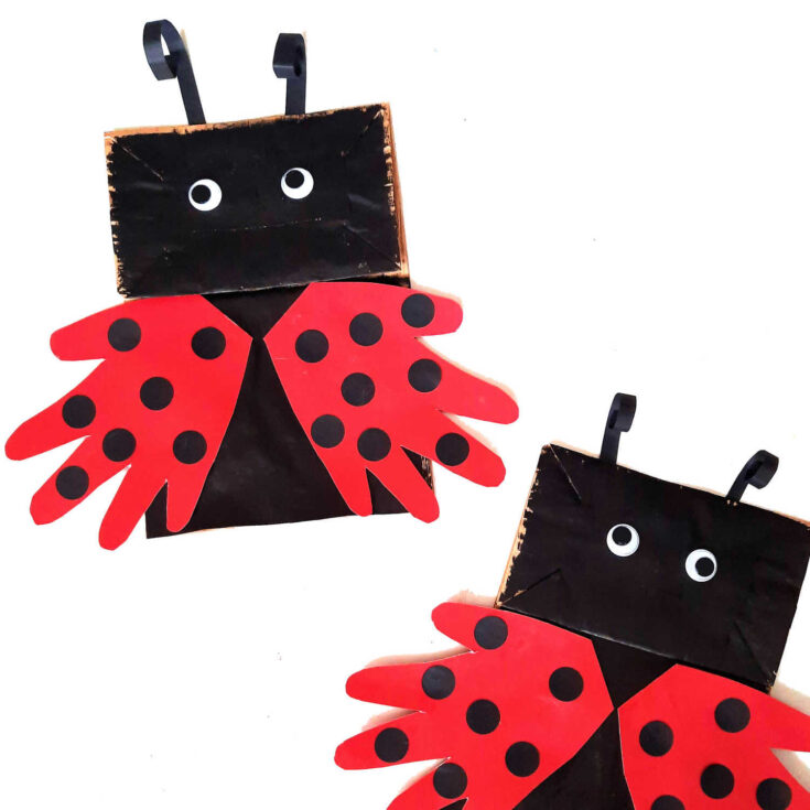 Paper Bag Ladybug Craft Square