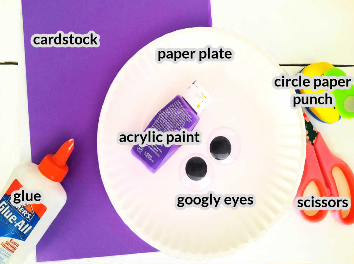 Overhead Image of the Paper Plate Octopus Craft Supplies