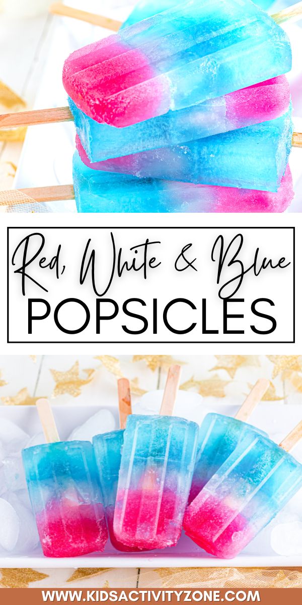 Cool off this summer with these refreshing Red White and Blue Popsicles! The perfect festive treat for your 4th of July celebrations. With only three ingredients all you need is popsicles stick and mold and you'll be enjoying these.