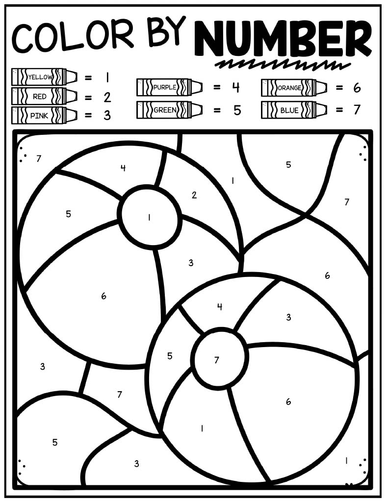 Beach ball color by number