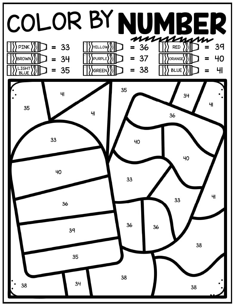 Popsicle Color By numbers