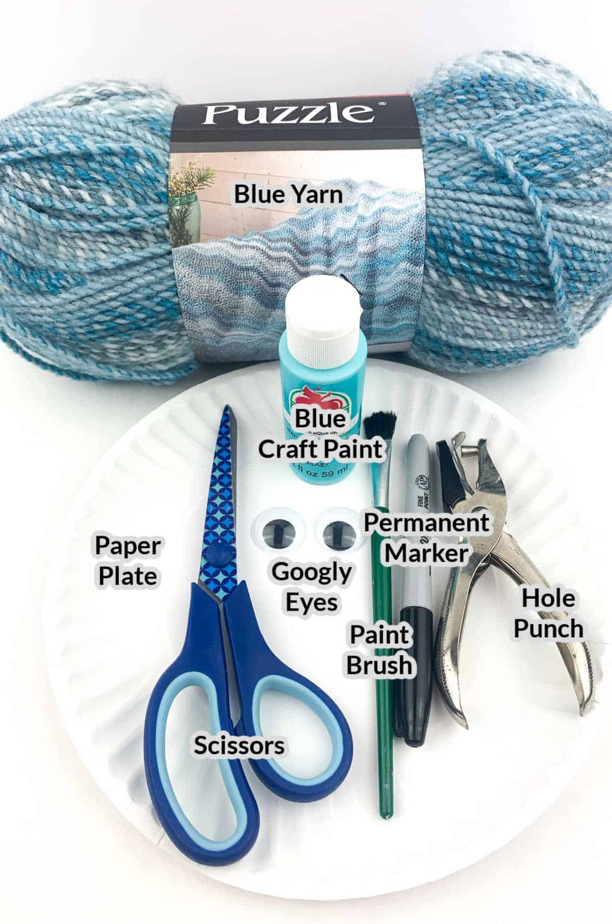 Overhead Image of the Paper Plate Octopus Craft Supplies