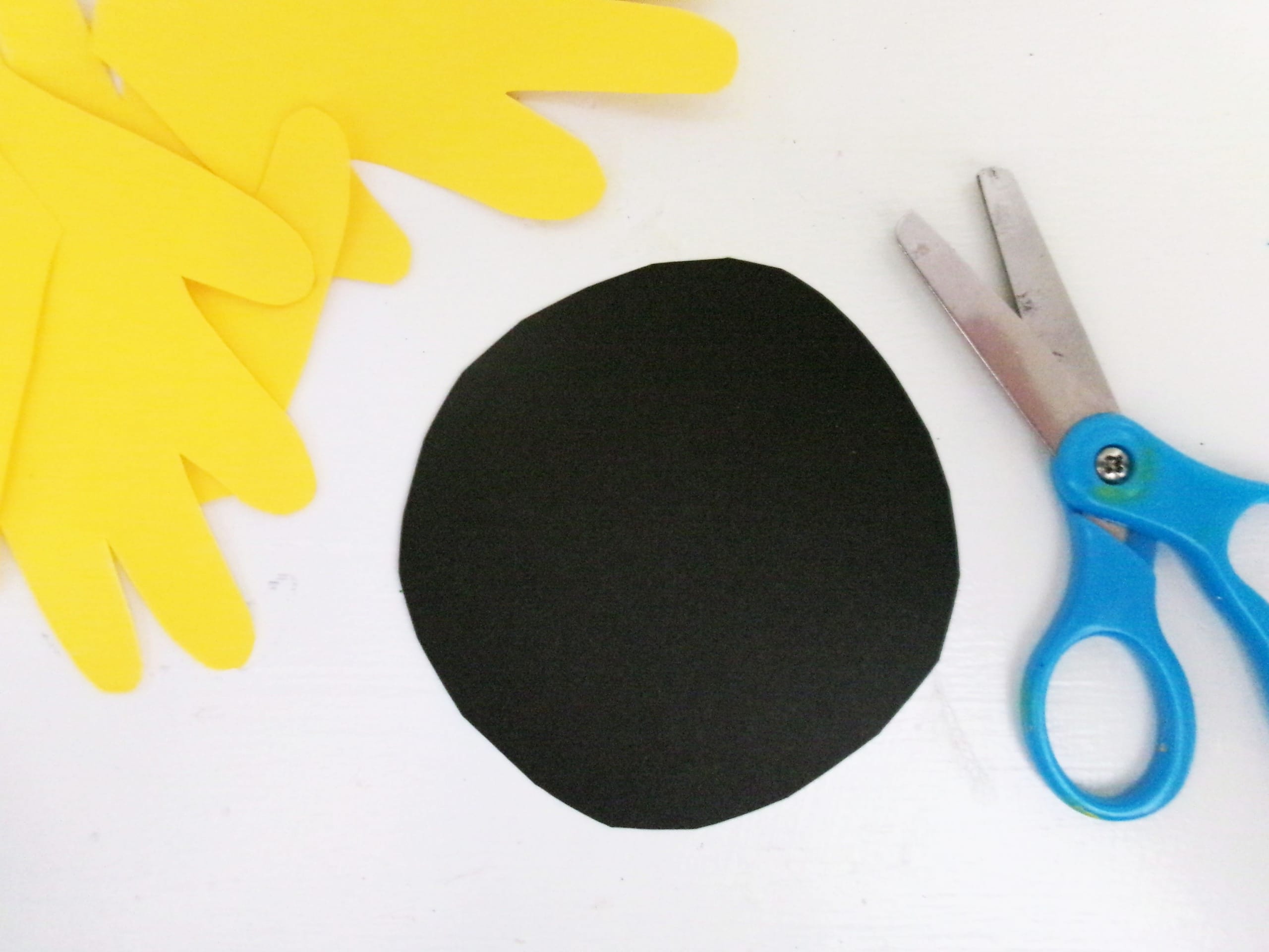 Cut a Circle from the black Cardstock.