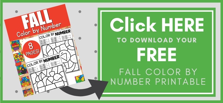 Fall Color By Number Printable Button