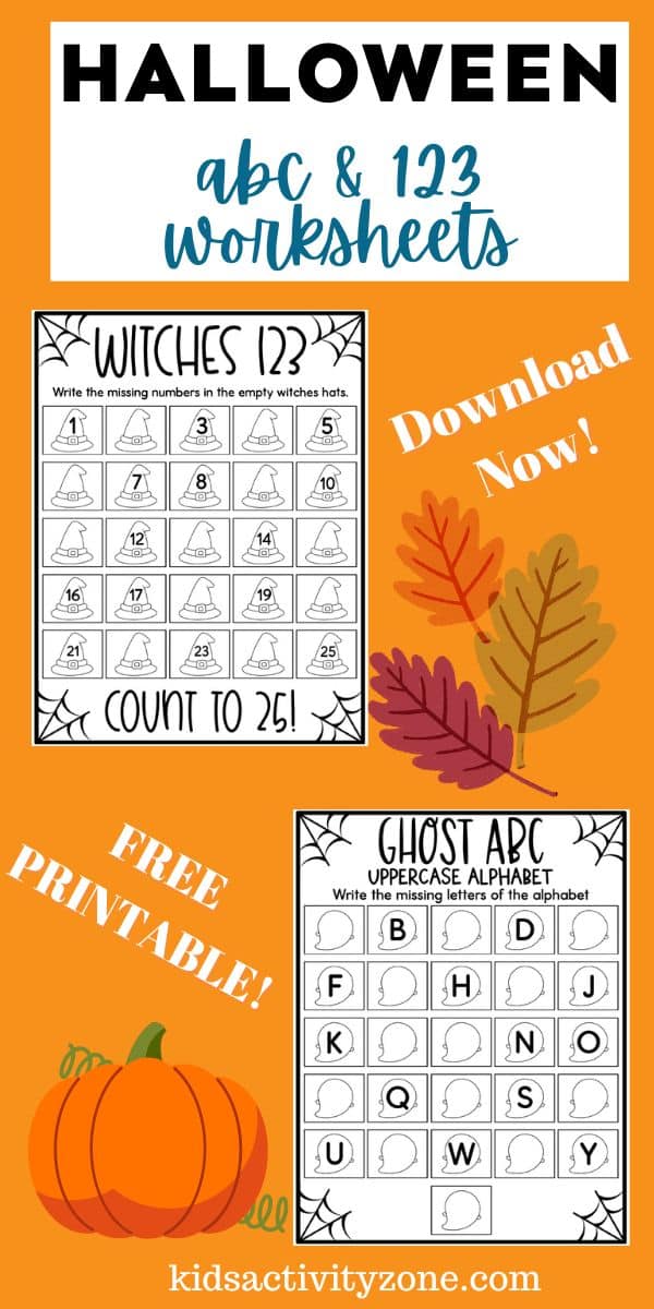 Take advantage of these three complimentary Halloween-themed ABC and 123 worksheets ideal for preschoolers and kindergarteners. This enjoyable, interactive method is great for practicing the alphabet and numbers with them. Download and print these free educational resources today.