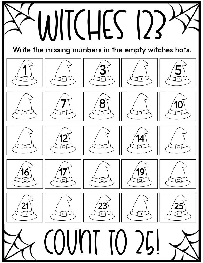 Halloween 123 Worksheets 