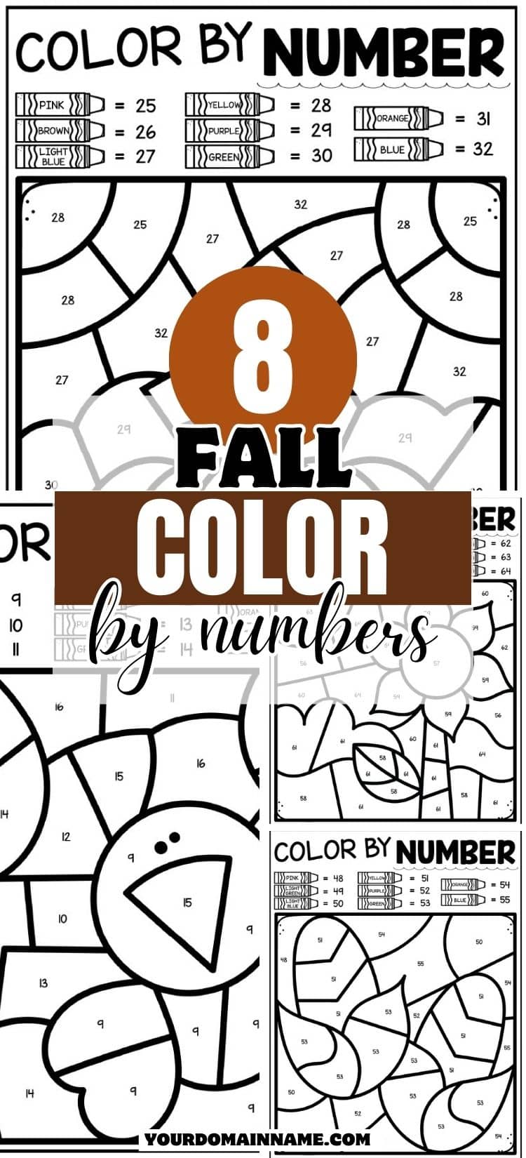 Feel the crisp autumn air? It's the perfect season to grab these Free Printable Fall Color By Numbers sheets. Enjoy a multitude of diverse autumn scenes ready for your kids to bring to life with color!