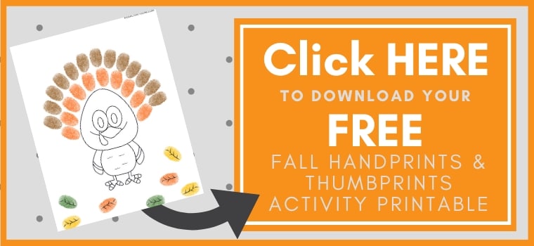 fall handprints & thumbprints activity Printable Button