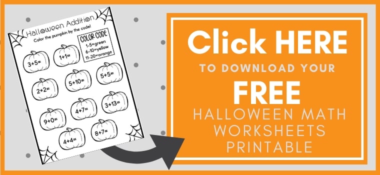 Halloween math Worksheets Printable Button