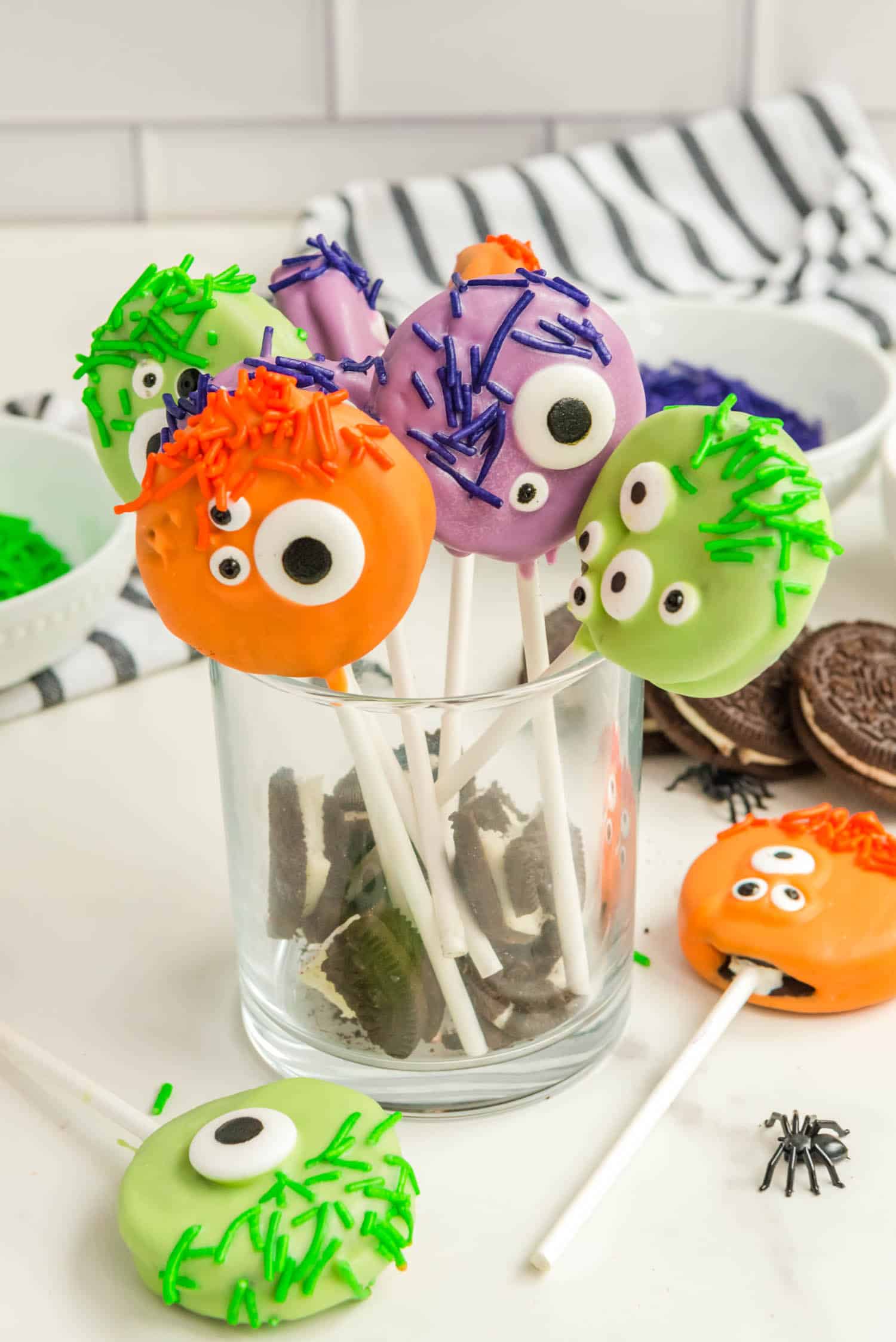 Monster Oreo Pops in a Jar with