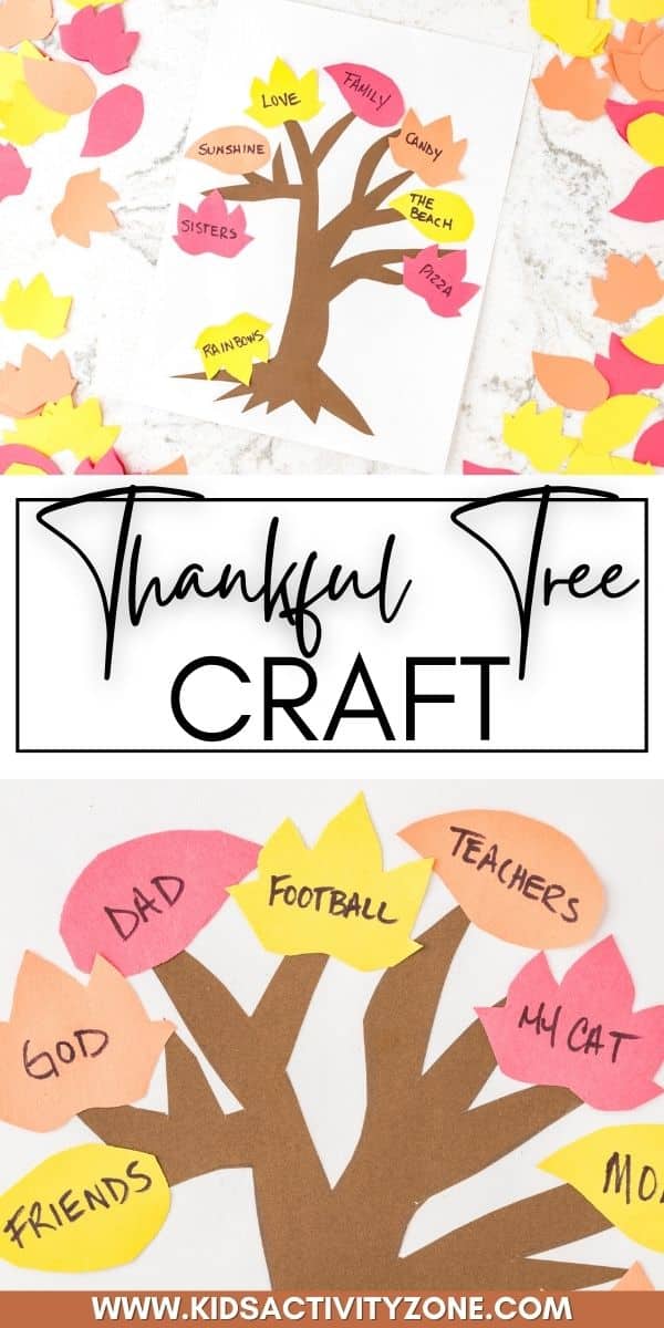 The kids will have fun making this Thankful Tree Craft and sharing what they are thankful for this Thanksgiving season. A template for the tree and leaves are included so just print and cut. It is the perfect Thanksgiving craft!