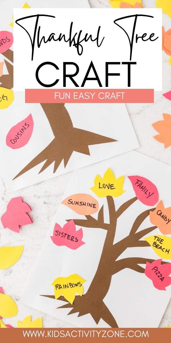 The kids will have fun making this Thankful Tree Craft and sharing what they are thankful for this Thanksgiving season. A template for the tree and leaves are included so just print and cut. It is the perfect Thanksgiving craft!