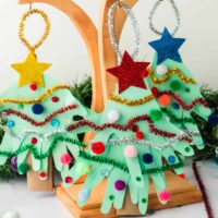 Handprint Christmas Tree Ornament Square Image