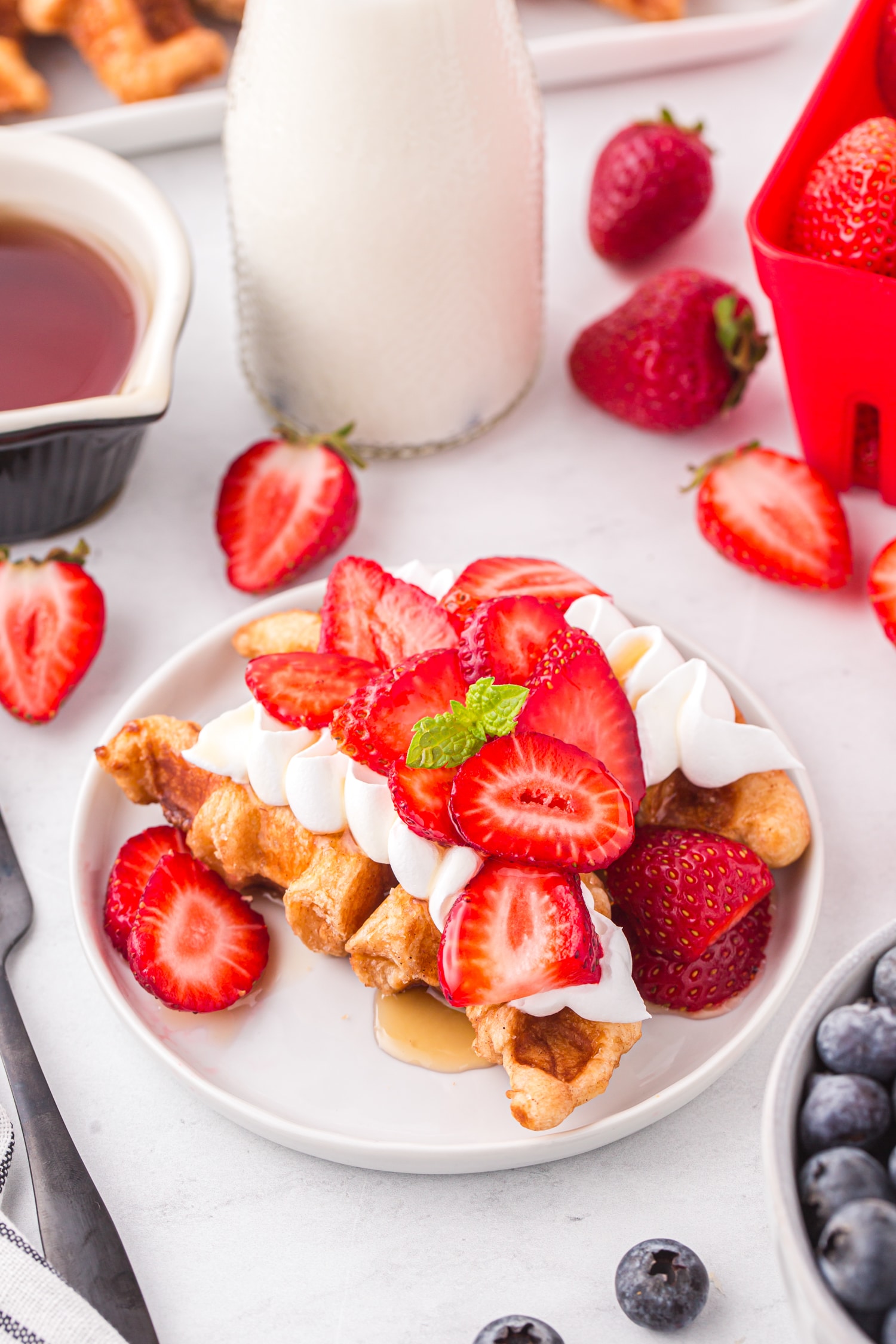 Top with whatever toppings you would like. Whipping cream/Berries/Syrup etc.