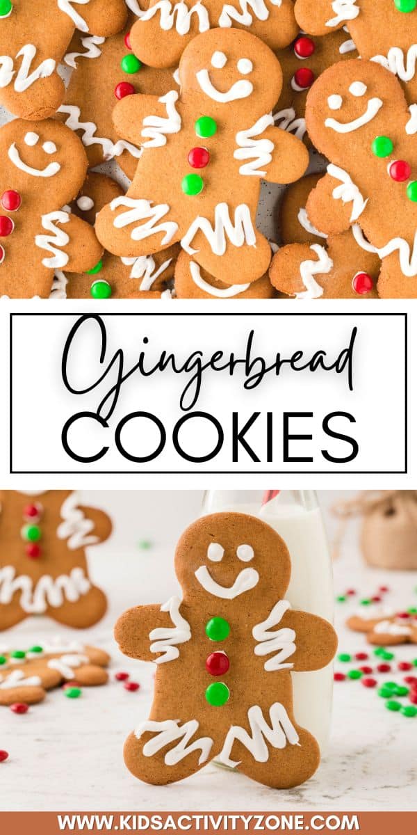 This will be your go-to classic Christmas cookie! Gingerbread Cookies that are crispy on the outside, a soft middle, perfectly spiced with the best flavor from molasses and brown sugar. We included a hack for using store-bought frosting to decorate them with! Your kids are gonna love 'em!