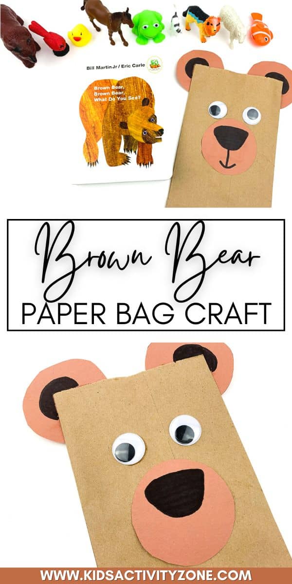 Grab your brown bag and make this adorable Brown Bear Paper Bag Craft! It's the perfect craft to do while reading the book Brown Bear, Brown Bear, What Do You See? With only a handful of supplies this craft is so easy and fun.
