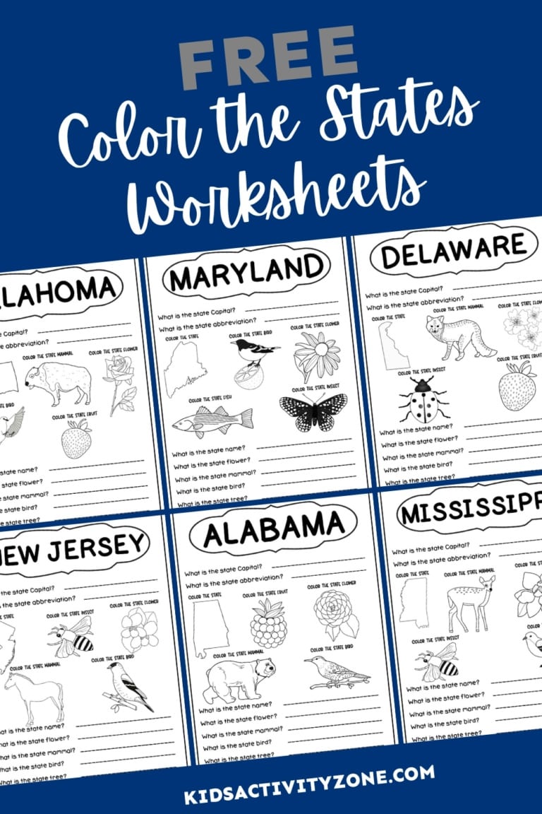 States and Capitals Worksheets