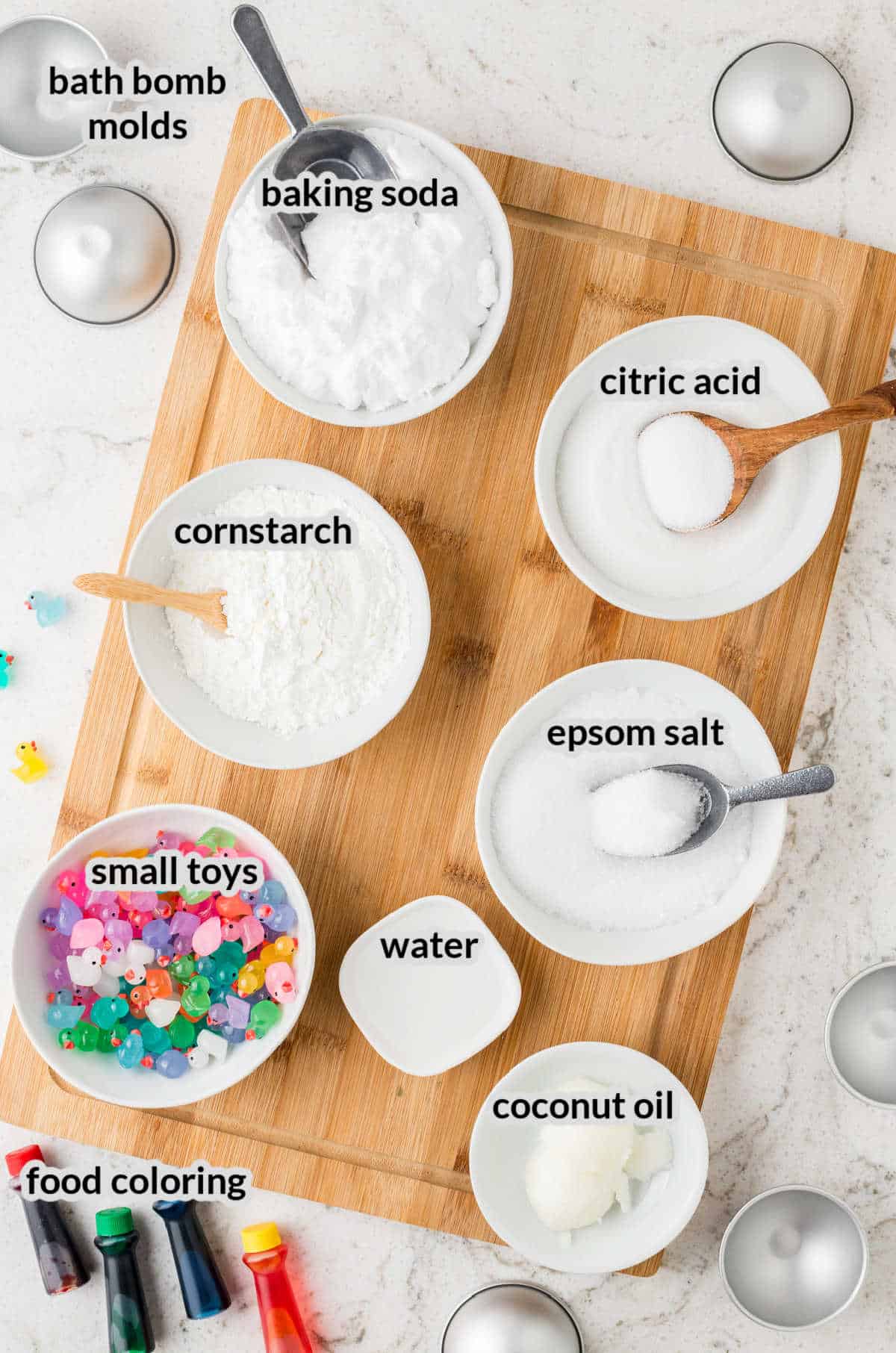 Overhead Image of the DIY Bath Bombs Supplies
