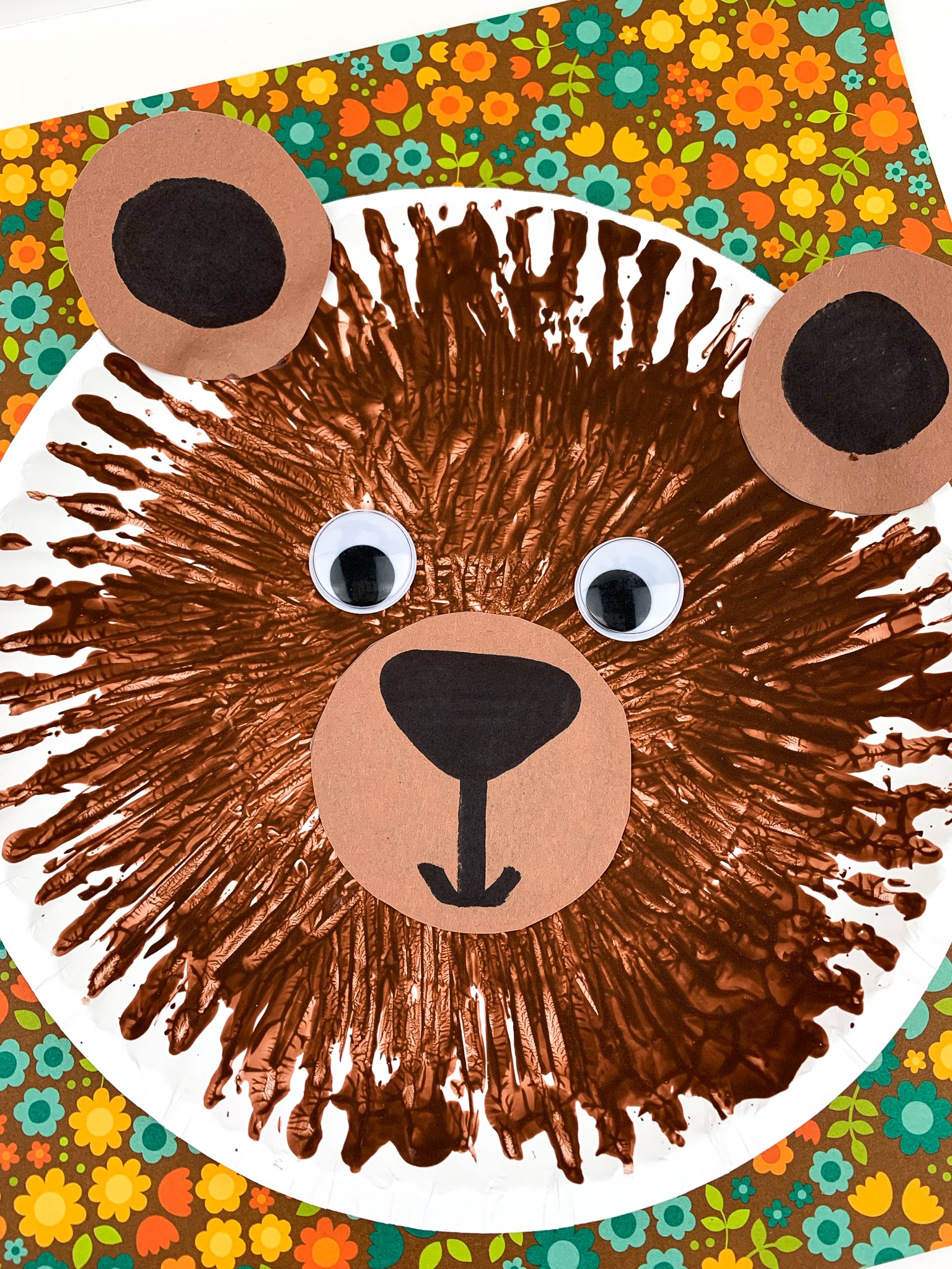 Completed Brown Bear Paper plate