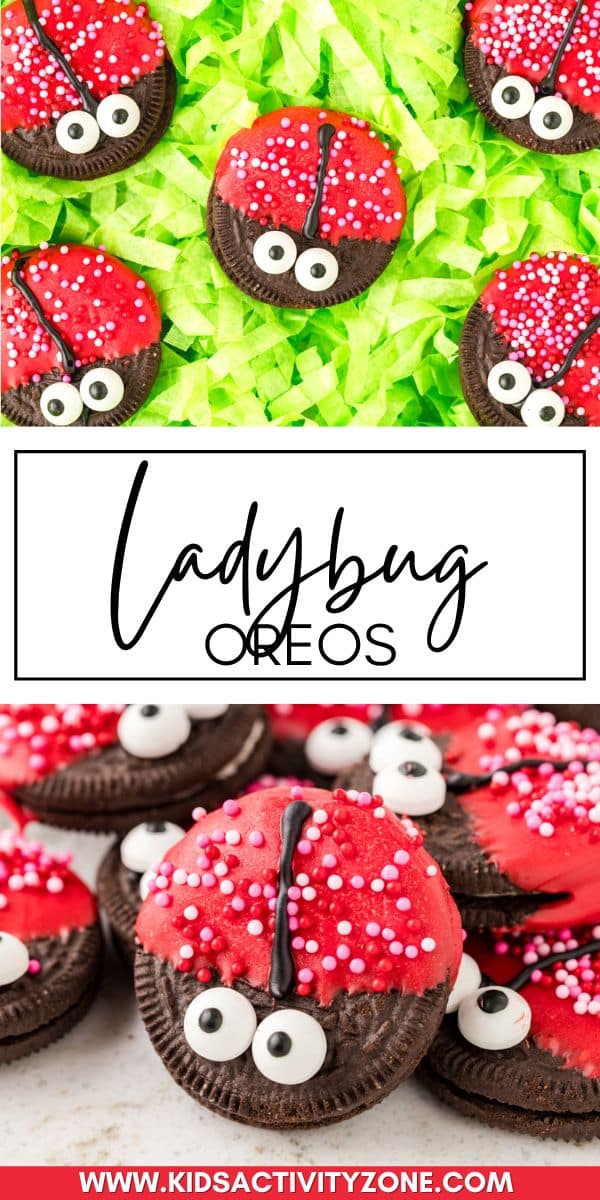 Turn your favorite Oreos into these adorable Ladybug Oreos for an fun and delicious Valentine's Day treat. Using Oroes, red candy melts, cooking icing and edible eyeballs make these cute Ladybug cookies so easy to make the kids can help!