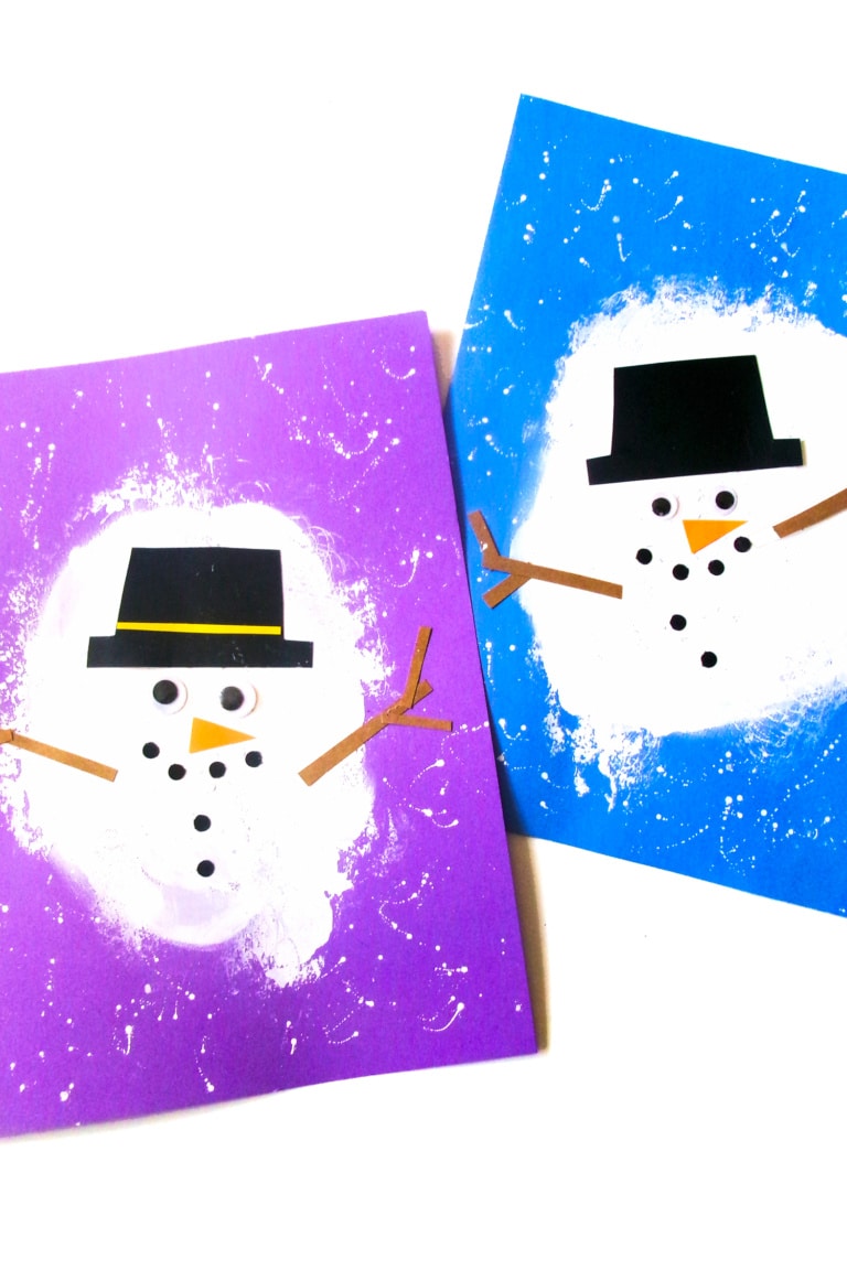 Paint Splat Snowman Craft