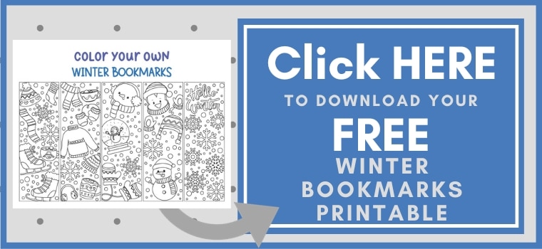 Winter Bookmarks Printable Image