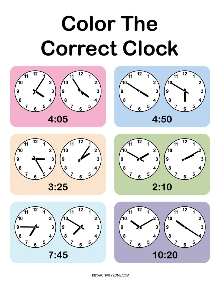 Learn How to Tell Time Worksheets - Kids Activity Zone