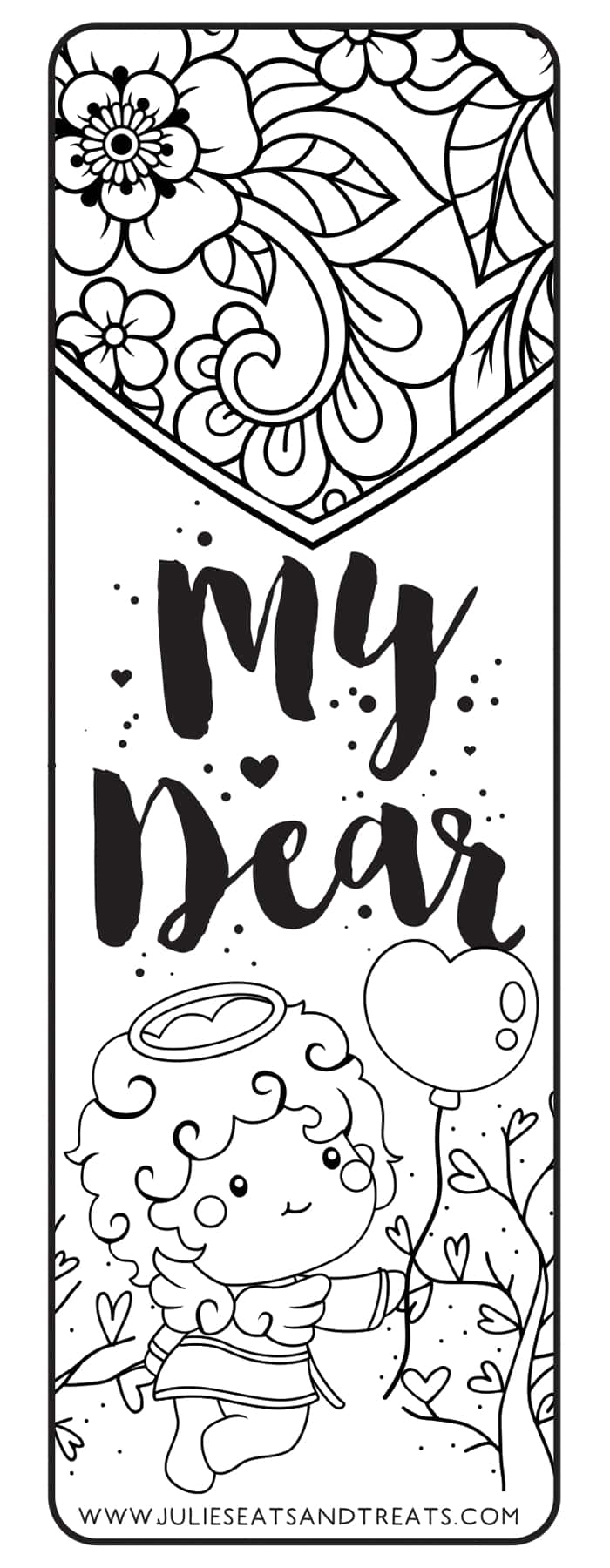 My Dear Free Printable Valentines Day Bookmark