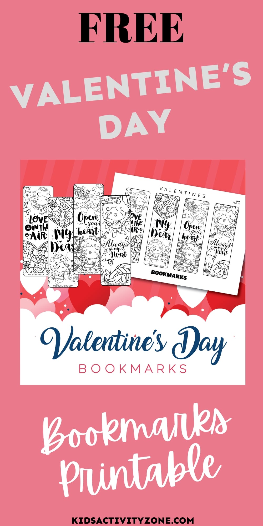 Cute, easy and free Valentine's Day Bookmarks Printable. These printable Valentine bookmarks are the perfect quite activity for kids this winter. Print them out, have them color them and use them when they read! Make a great homemade gift for Valentine's Day or class activity!