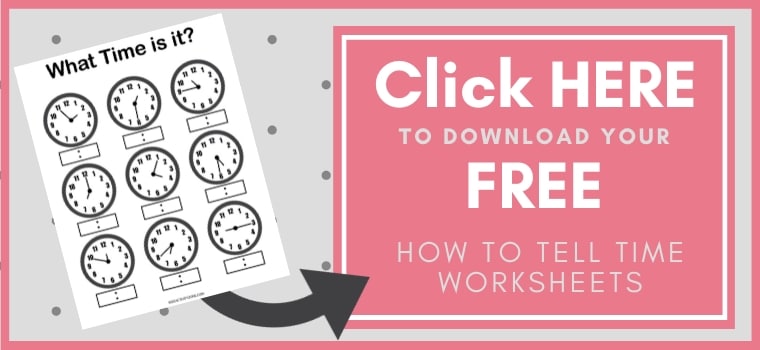 how to tell time worksheets Printable Button