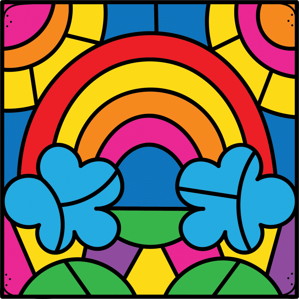 Colored Rainbow Color by Number Sheet