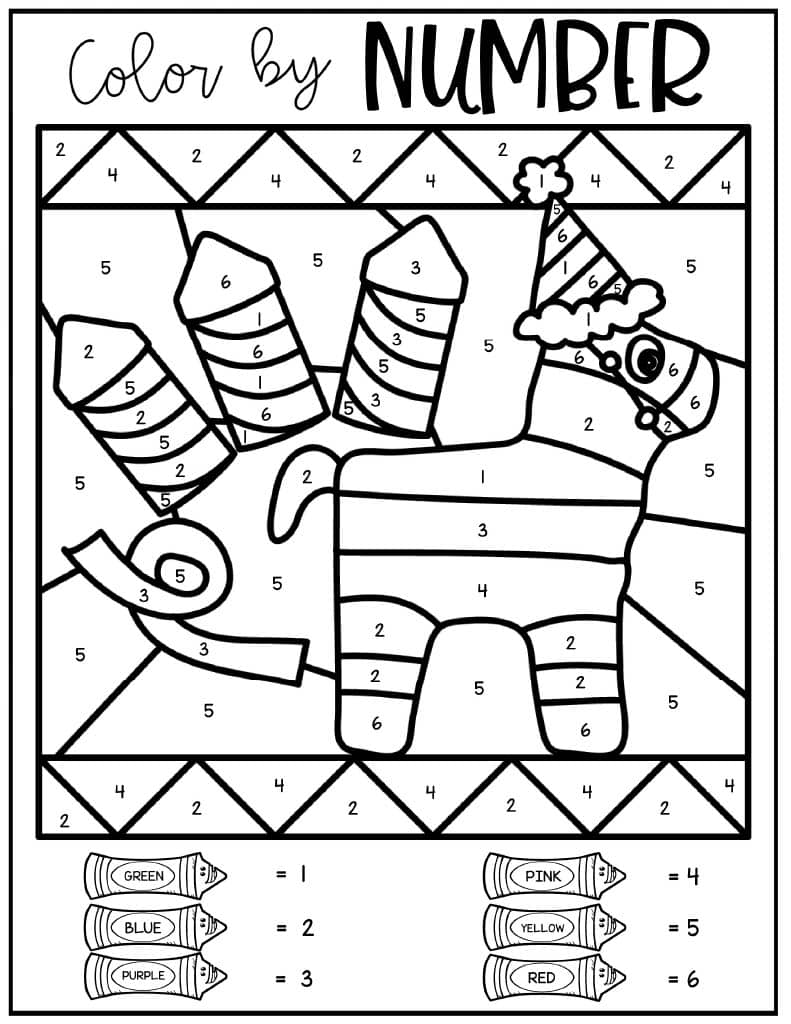 Pinata on Color by Number
