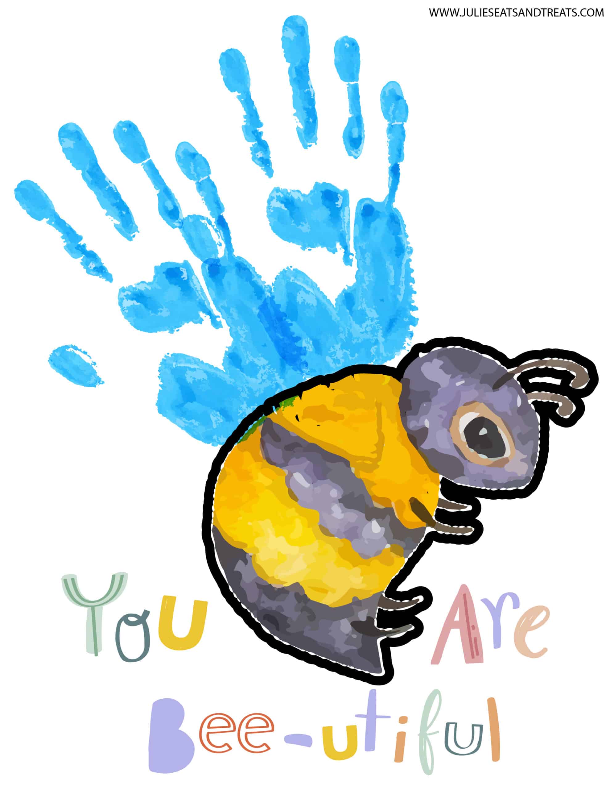 You Are Bee-utiful Handprint Printable