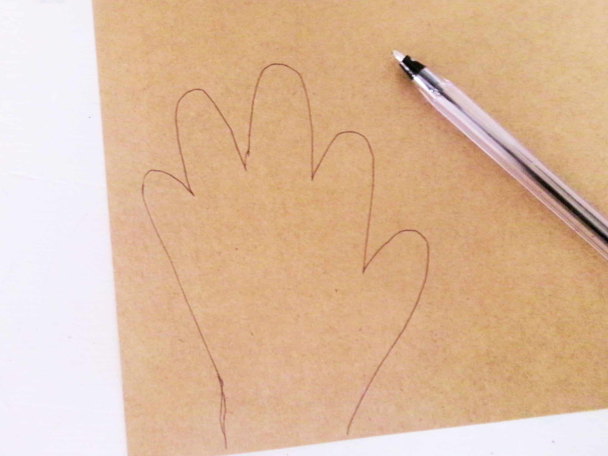 Trace Four handprints on Brown Cardstock.