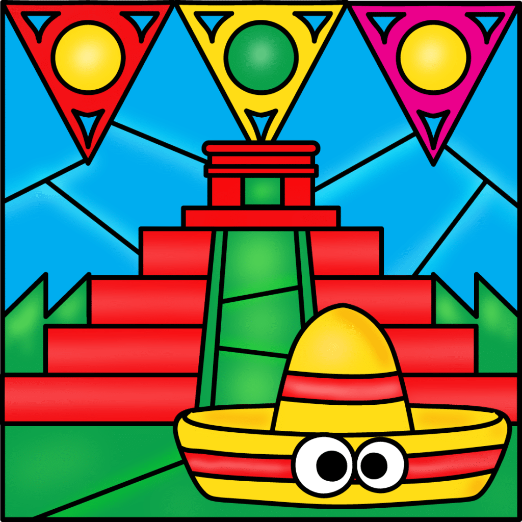Colored in Hat on Color by Number