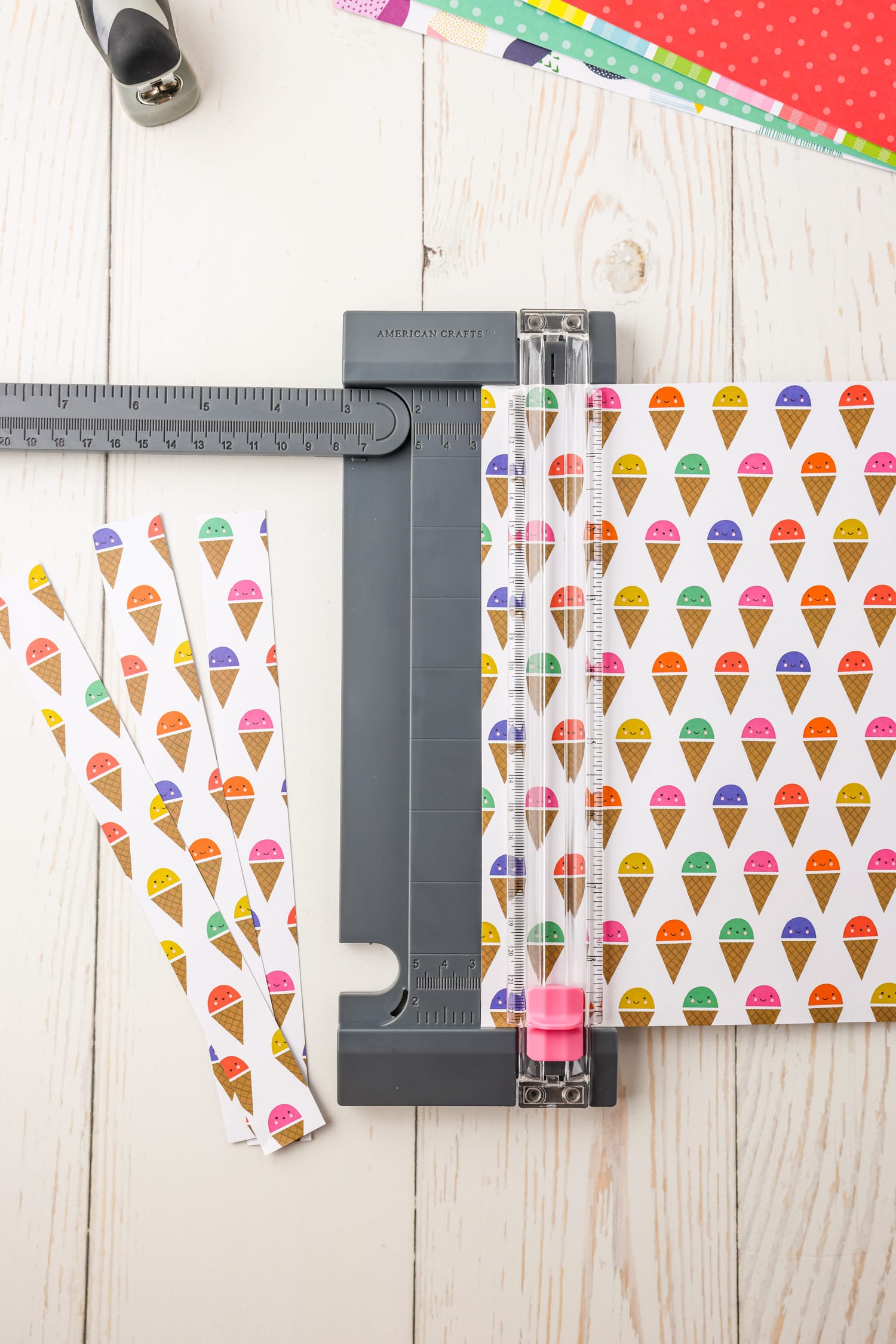 Cut your choice of cardstock into 1-inch strips using your paper cutter.
