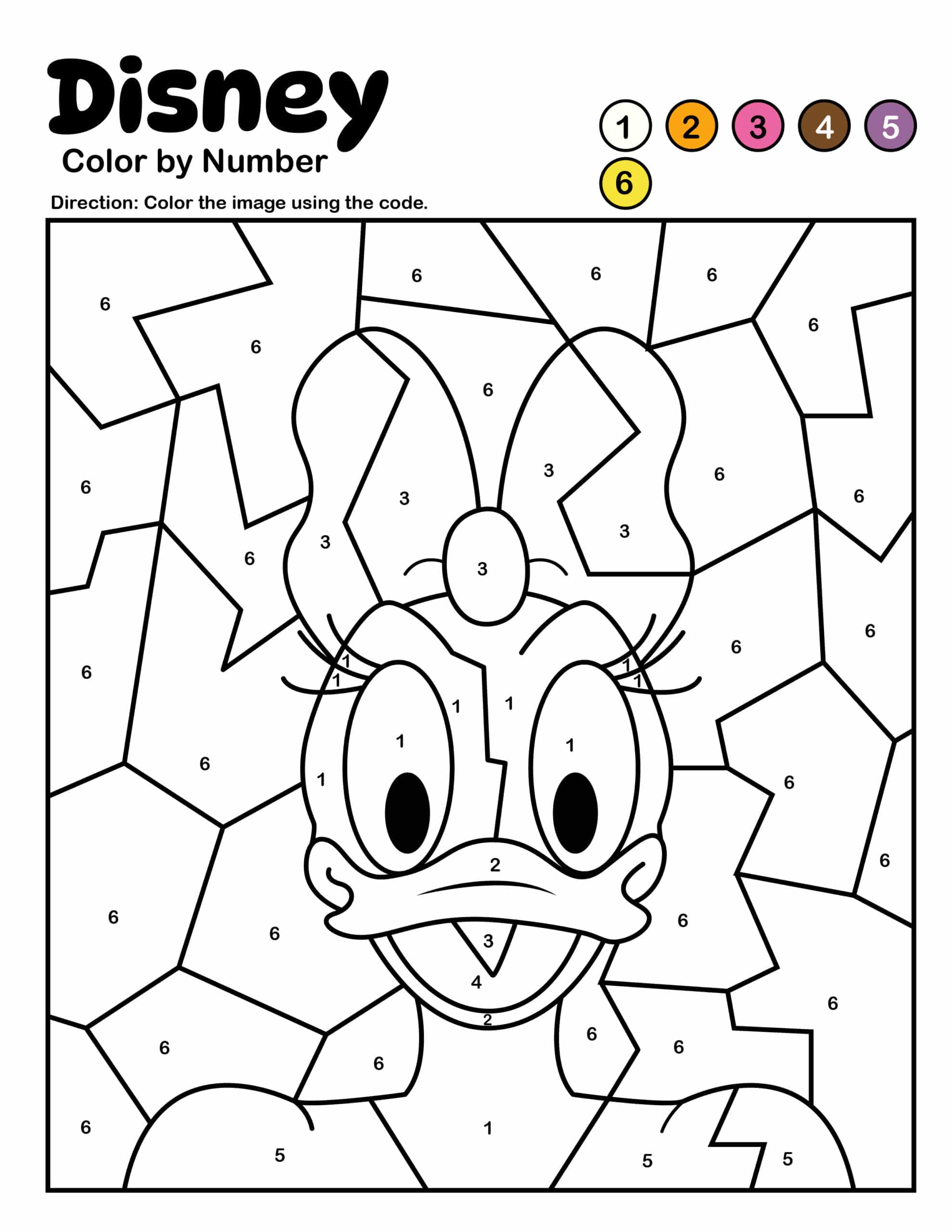 Daisy Color by Number Printable