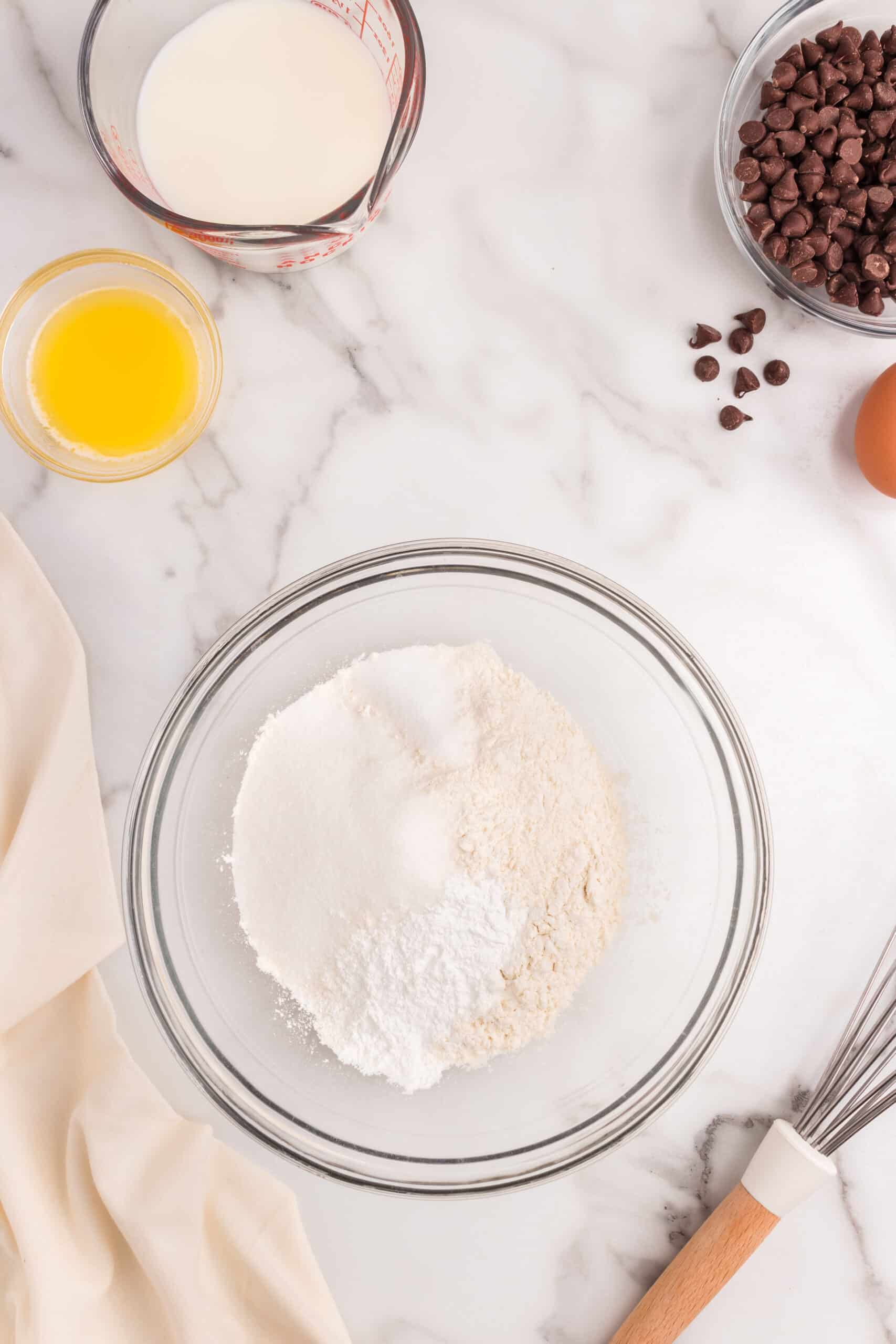 Combine dry ingredients and sift into a bowl