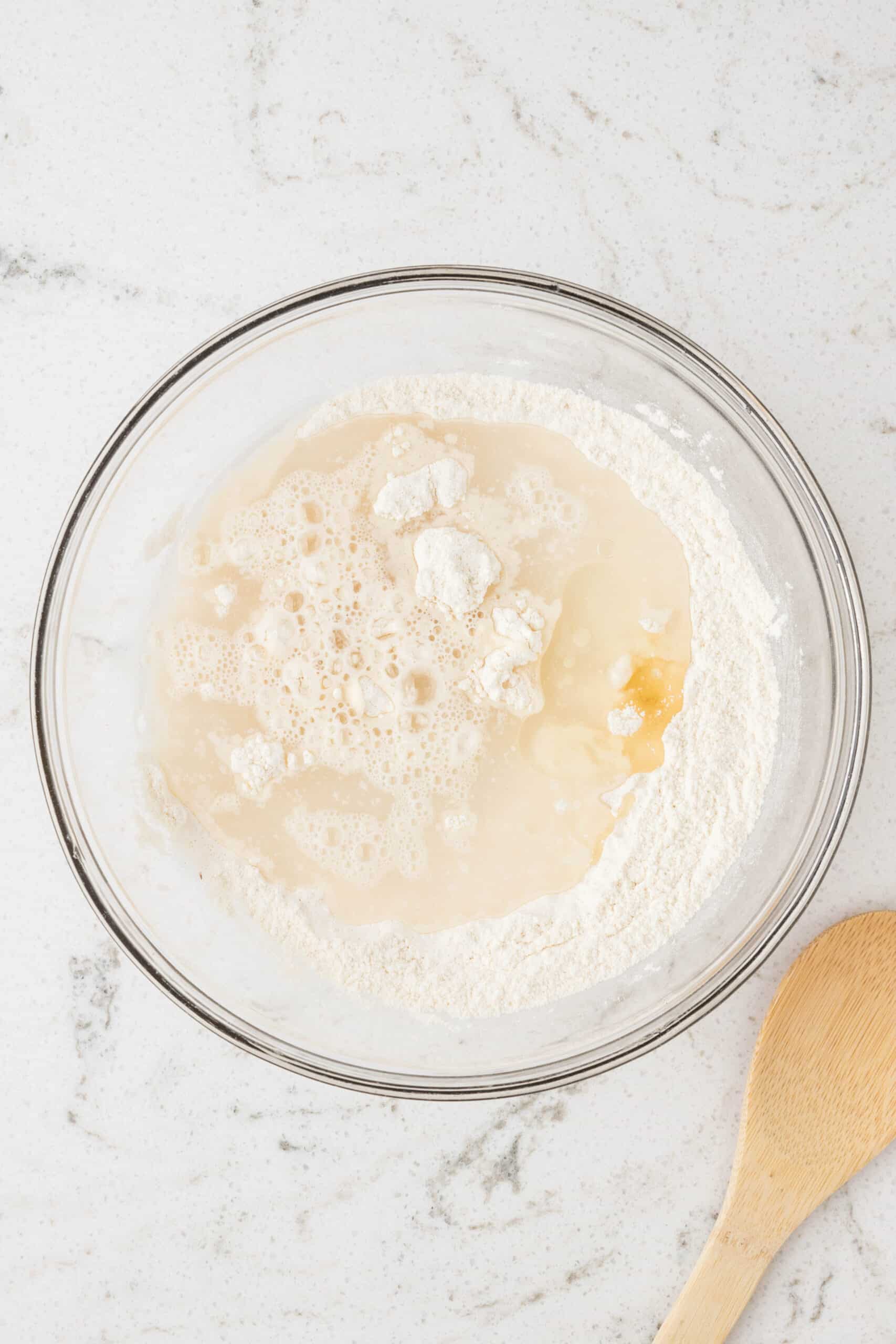 Add the water and vegetable oil and stir until smooth and free of lumps.