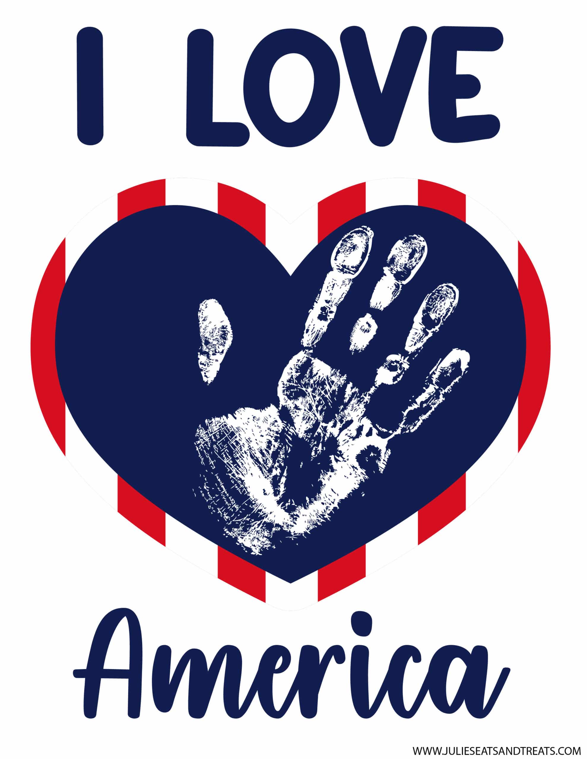 I love America Handprint Printable with Handprint