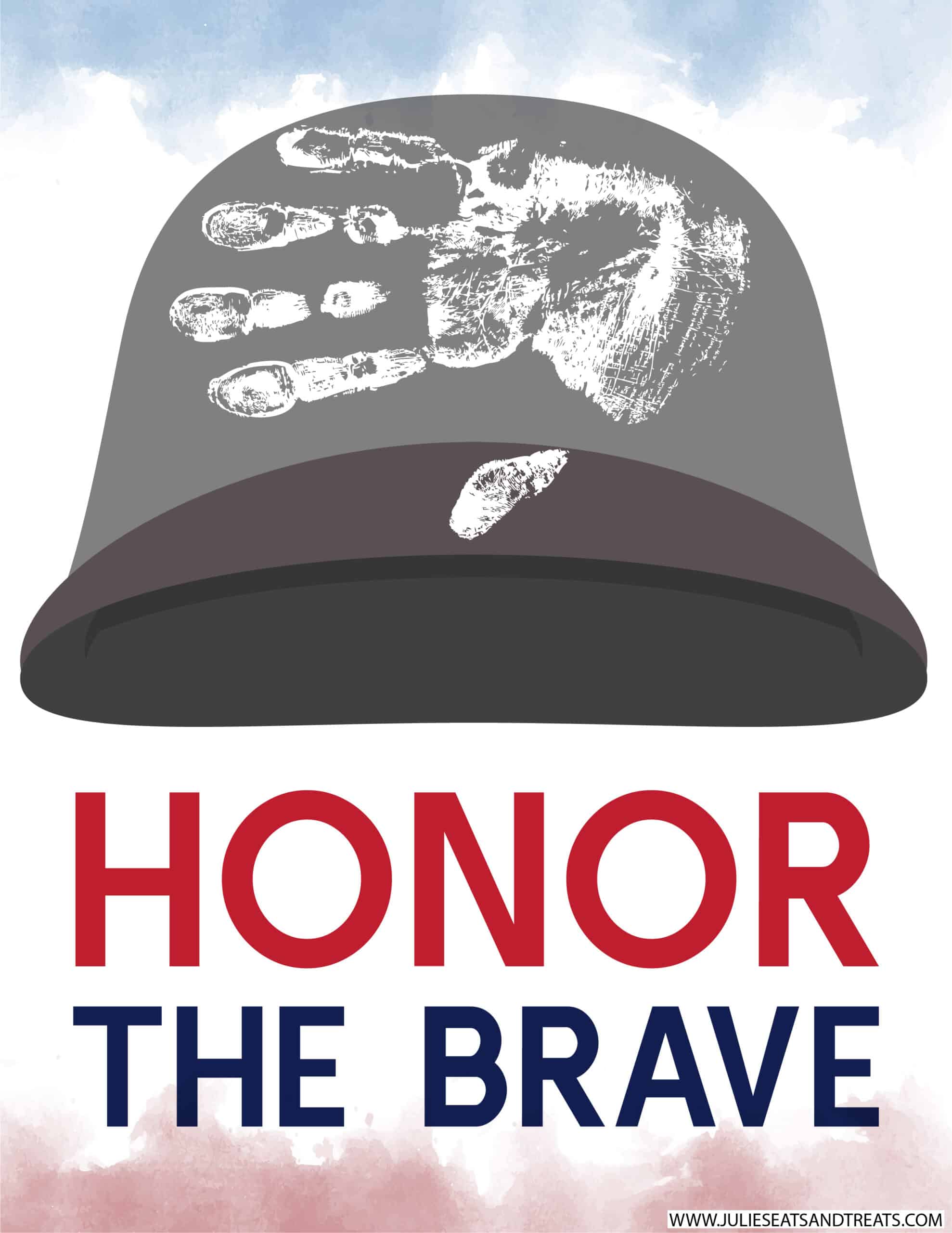 Honor the Brave Handprint Printable with Handprint