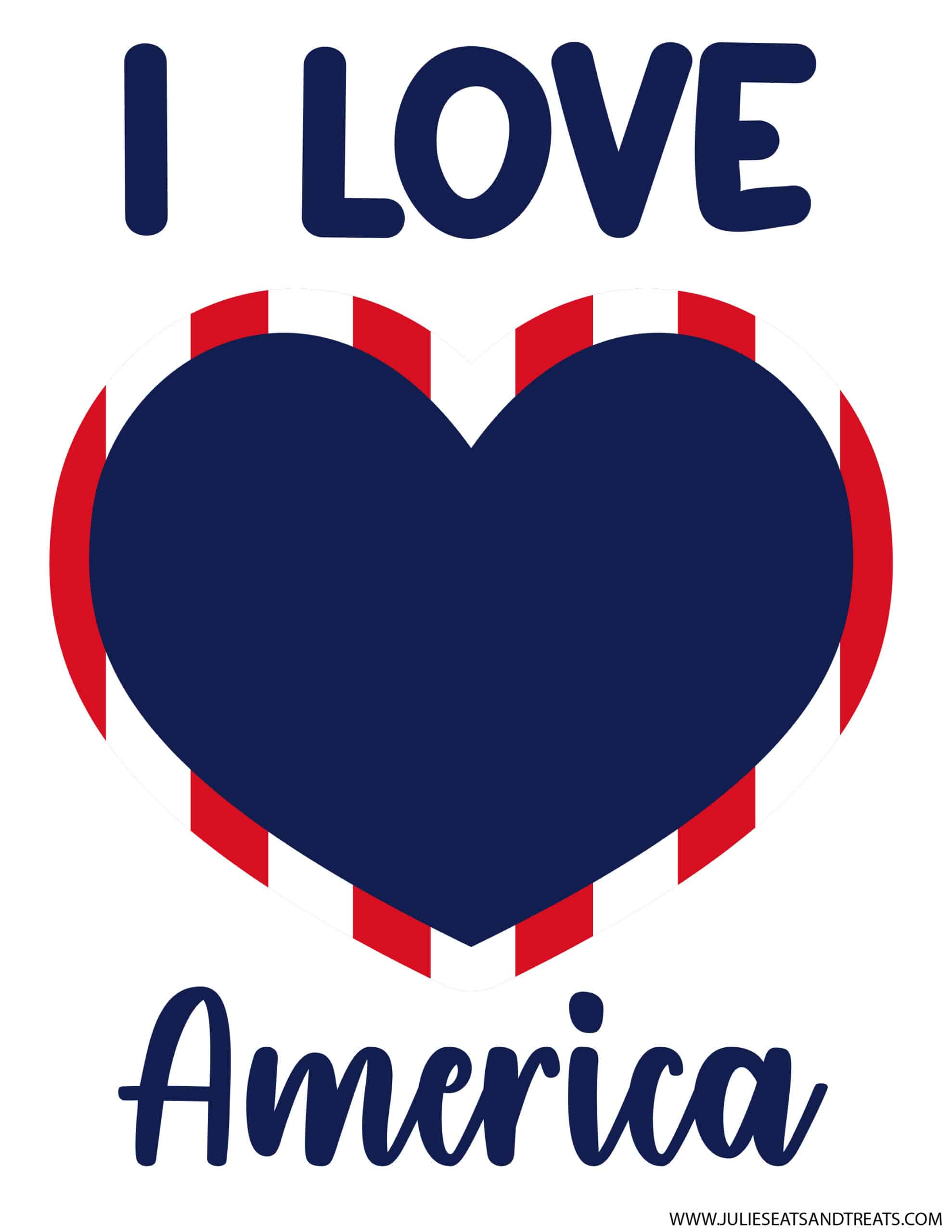 I love America Handprint Printable without Handprint