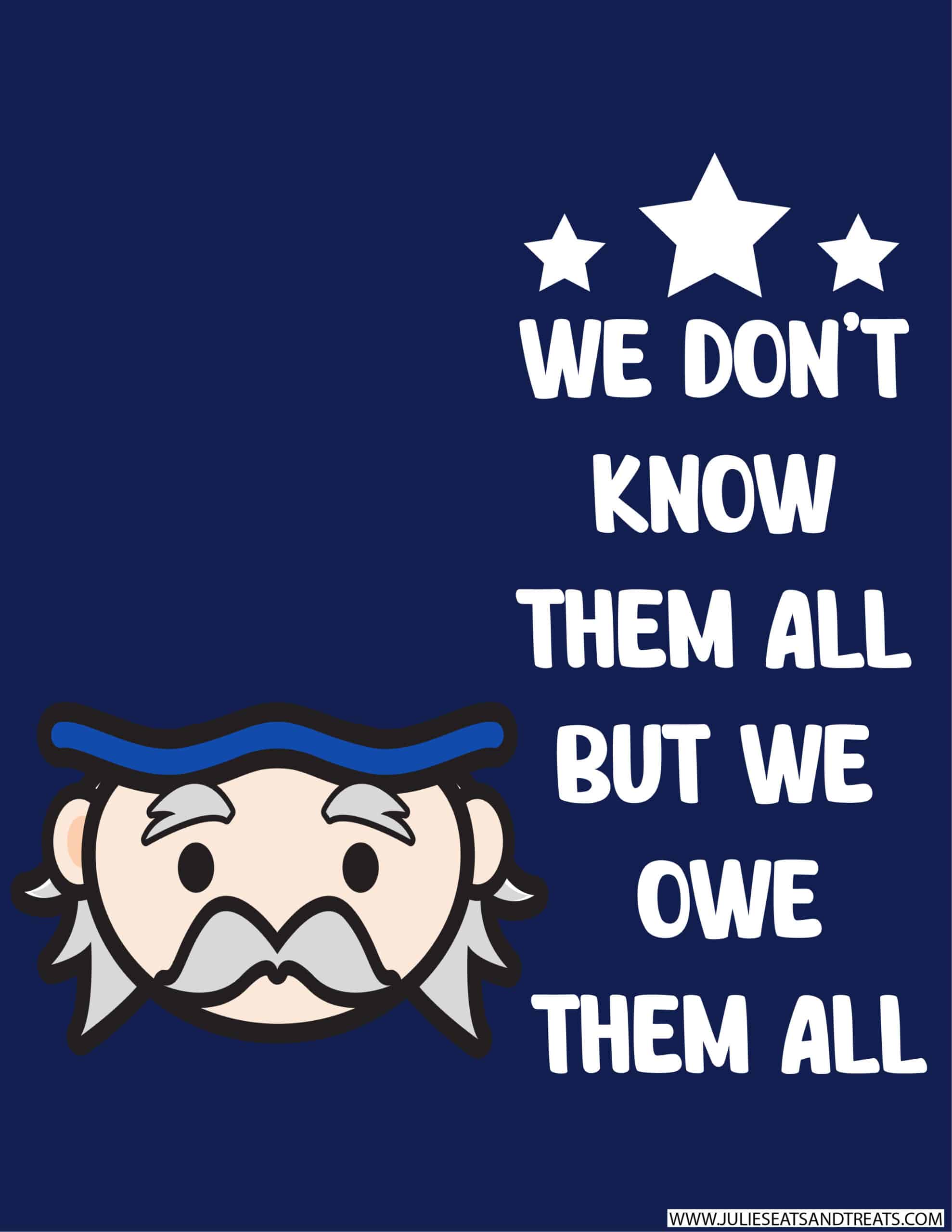 We don't know them all but we owe them all Handprint Printable without Handprint