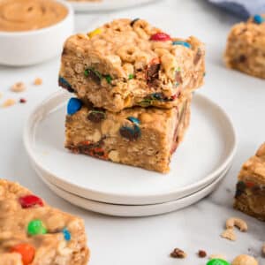 No Bake Peanut Butter Cereal Bars Square Image