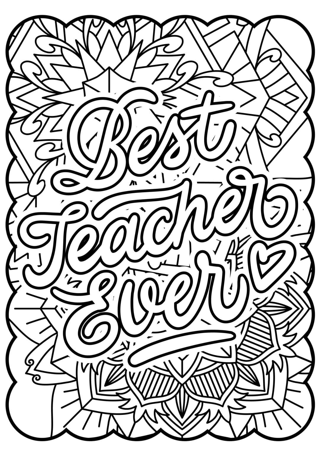 Teacher Appreciation Coloring Pages - Kids Activity Zone