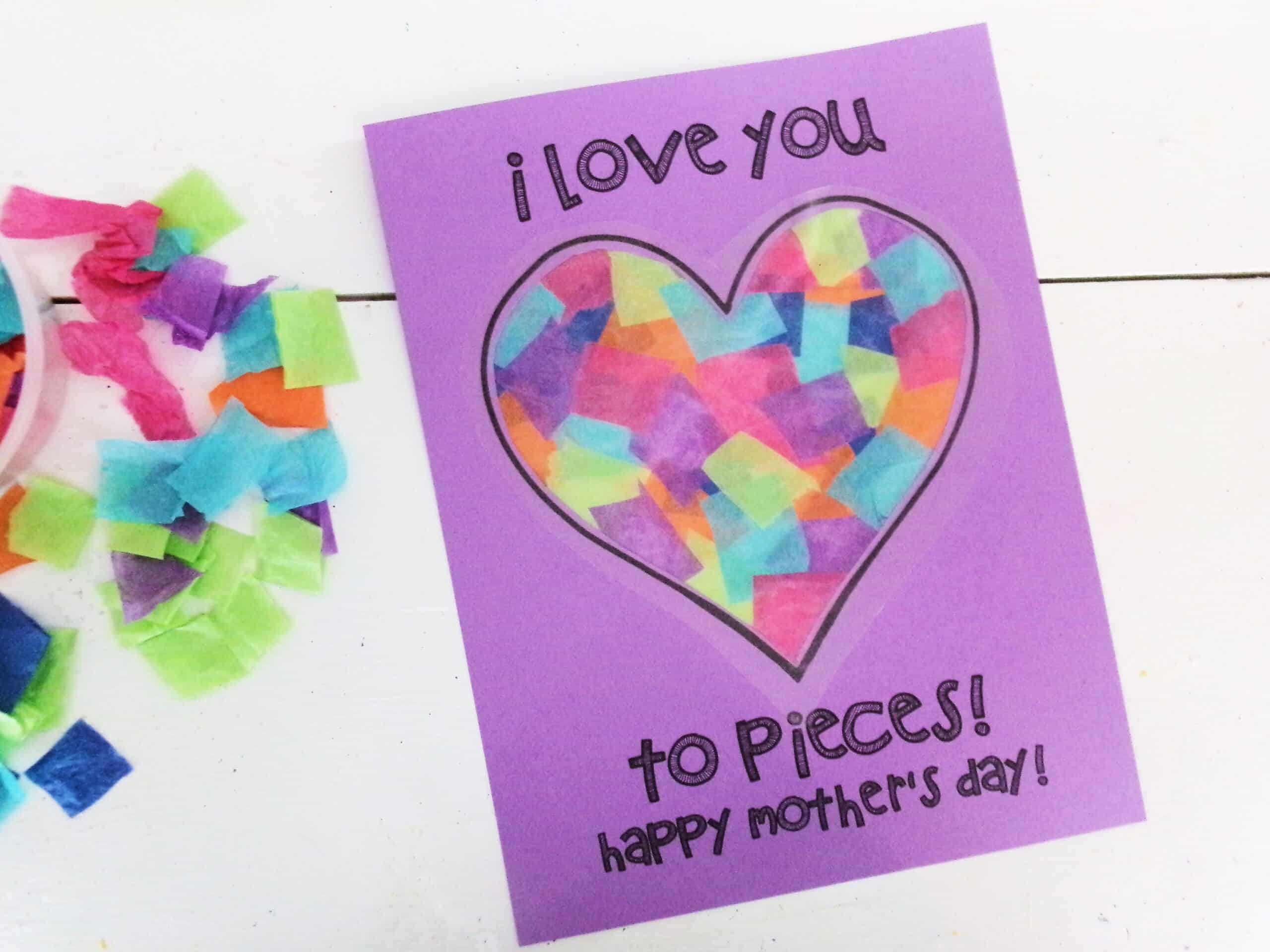 a Completed Mother's Day Card.