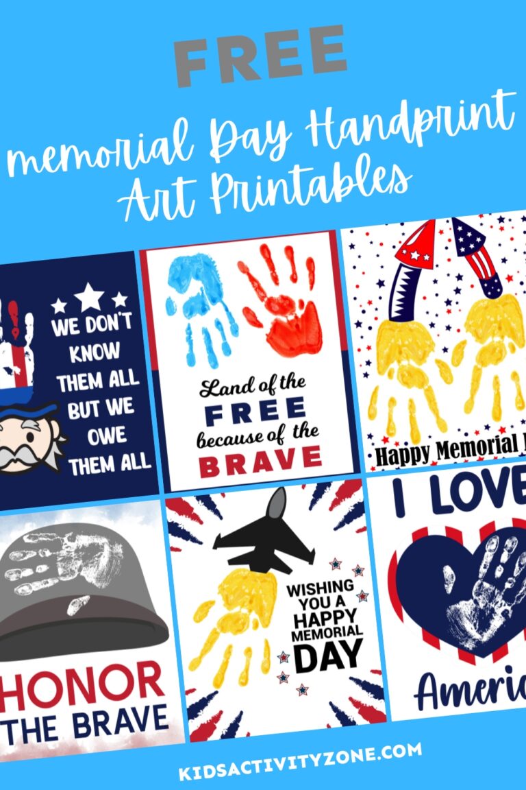 memorial Day Handprint Art Printables - Featured Image