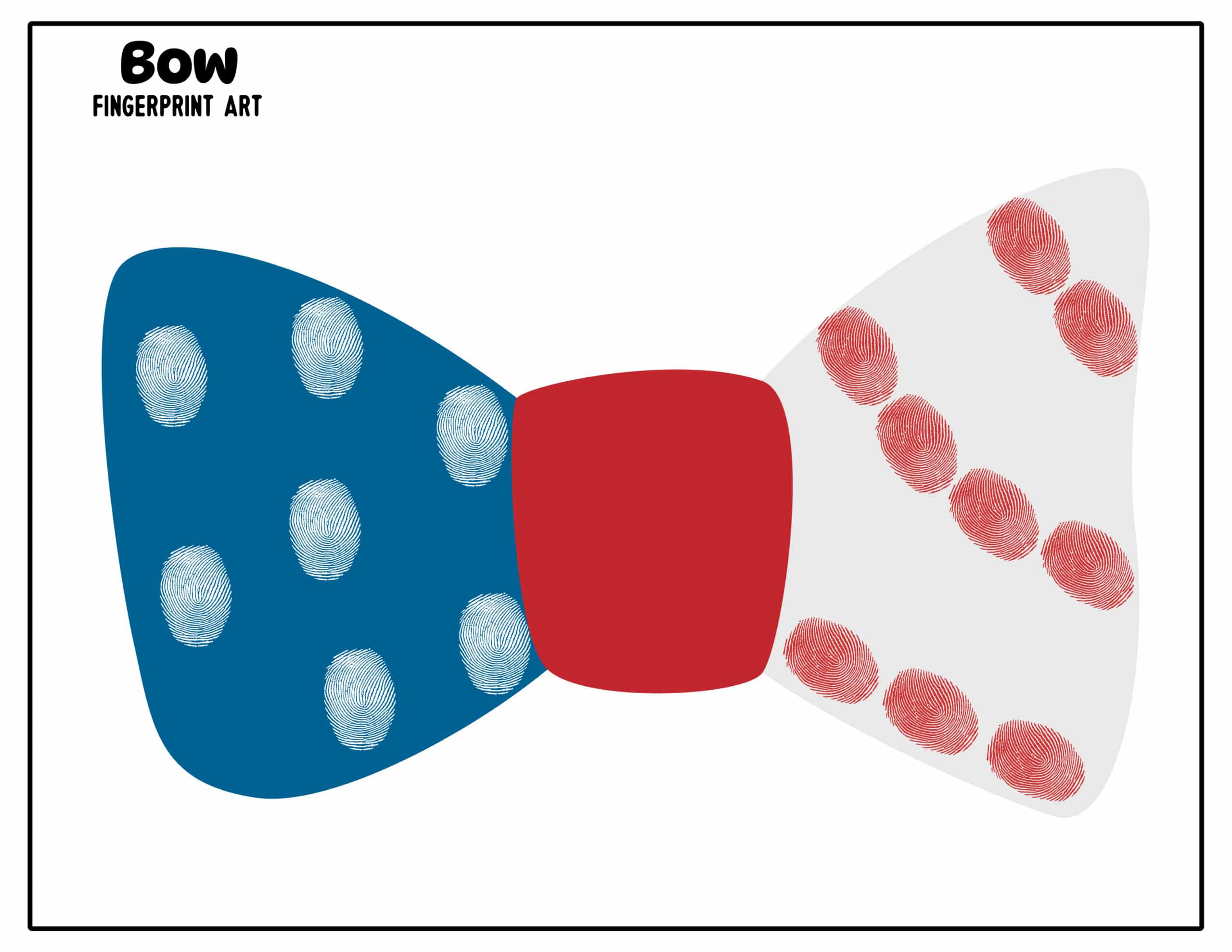 4th of July fingerprint art printable bowtie with finger prints